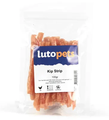 Productafbeelding van Lutopets Kippenstukjes – 400 g – Gedroogde snack voor honden