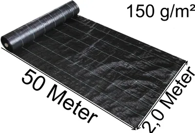 Produktbild von 100m² Unkrautvlies 2m x 50m Gartenvlies Unterbodengewebe Unkrautplane Unkrautsperre Unkrautstop