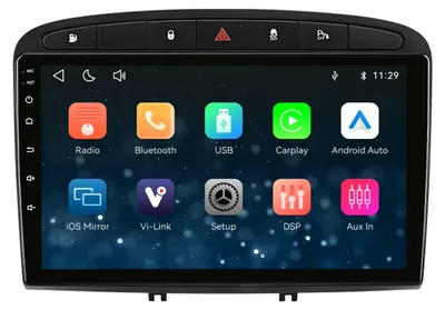 Image de Autoradio Linux 9 pouces compatible CarPlay et Android Auto sans fil, compatible DAB+, pour Peugeot 308 SW et 408, modèles de 2012 à 2020