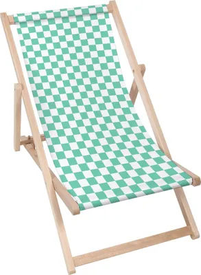 Immagine prodotto di Lettino Dreamroots pieghevole in legno, legno di faggio fino a 130 kg, lettino pieghevole con regolazione dell'inclinazione dello schienale a 3 livelli, CheckeredGreen