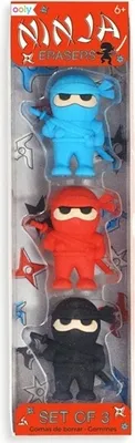 Zdjęcie produktu dla OOLY Ninja, Czarny, Niebieski, Czerwony, Dzieci, Blister, 3 szt.