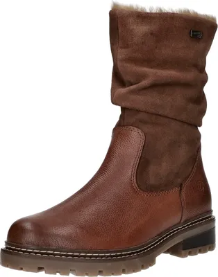 A single brown boot is shown against a white background.