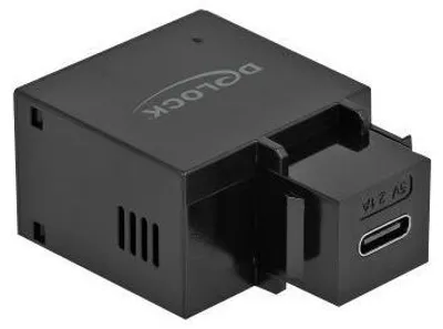 Obrázek produktu pro DELOCK Keystone Modul mit USB-C Ladebuchse 2,1 A schwarz