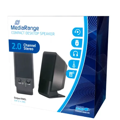Produktbild von MediaRange Aktivbox Compact Desktop Speaker USB 2.0 black