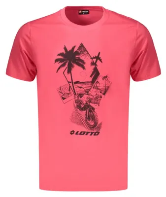 Produktbild von Herren Kurzarm T-Shirt in Rot mit Rundhals und modernem Druck