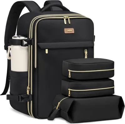 Obrázok produktu pre Cestovný batoh 40 l, 46x18x30 cm, 3 baliace tašky, pre cestovanie, čierna
