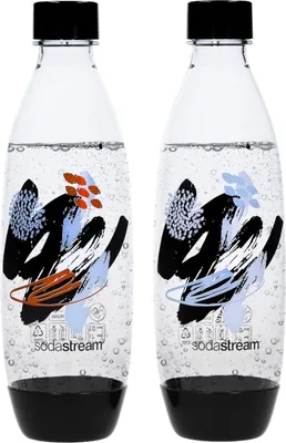 Obrázek produktu pro SodaStream láhev Fuse brush design 2 x 1 l | vhodné do myčky nádobí, náhradní láhve, výrobník perlivé vody s PET láhvemi