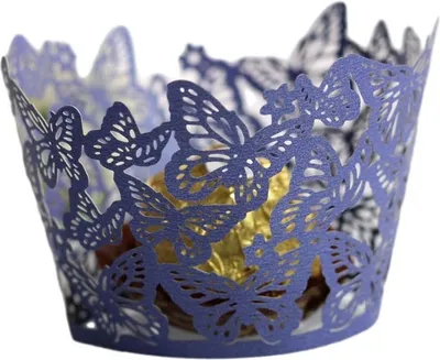 Image de 50Pcs Cupcake Wrappers en papier jetables, Tasses à gâteaux artistiques en papier, Découpe Laser Wrapper Décoration Pour Mariage Party Candy Choclate
