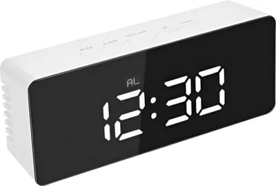 Obrázok produktu pre Verk 01457 Multifunkčné zrkadlové hodiny s budíkom a teplomerom bielej