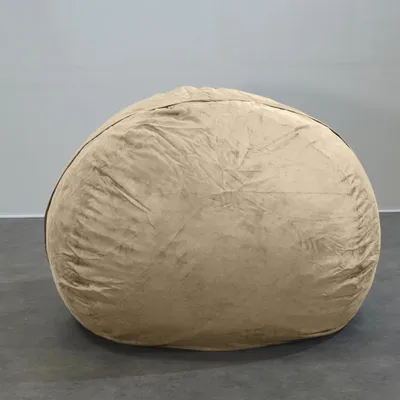 Image de Pouf géant déhoussable microsuède beige 140 cm