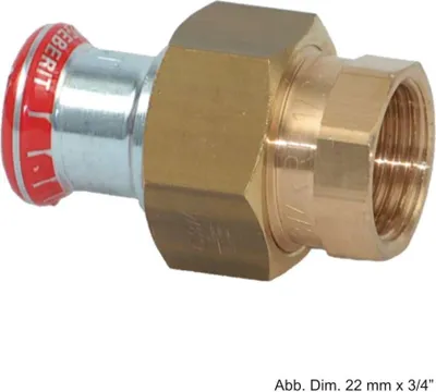 Produktbild von Geberit GE Mapress C-Stahl, Durchgangsverschr., d28mm x Rp1, verzinkt, 1 Stk.