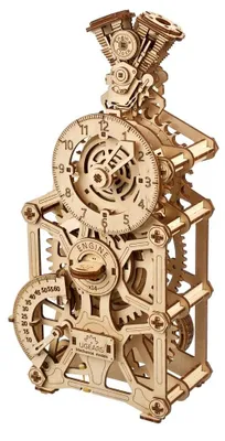 Imagen del producto de Reloj de mesa mecánico de madera con péndulo y pistón