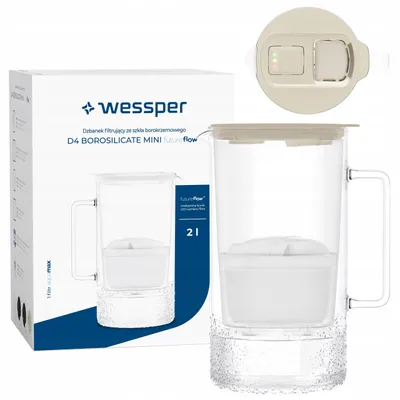 Immagine prodotto di Caraffa filtrante Wessper Beige 2L con display LED + 1 filtro Aquamax