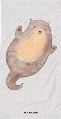 Produktbild von Mr. & Mrs. Panda Handtuch Otter Umarmen - Grau Pastell - Geschenk, Strandtuch, Hallo, Duschhandtuch, glücklich, Strandlaken, Reisehandtuch, Seeotter See, Optimistisch