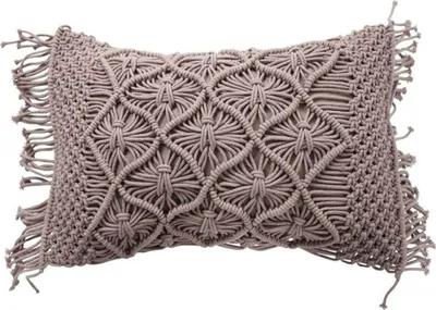 Immagine prodotto di Cuscino in macramè - 40 x 60 cm - Viola chiaro