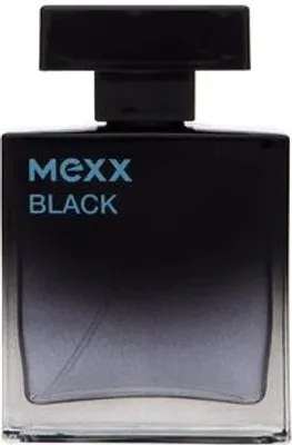 A black bottle of Mexx Black Man eau de Toilette for men.