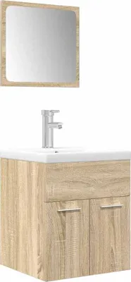 Produktbild von vidaXL 3-tlg. Badmöbel-Set Sonoma-Eiche Holzwerkstoff
