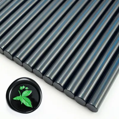 Image de Mini bâtonnets de cire pour sceau - Diamètre de 7 mm - Pour pistolets à colle et projets de loisirs créatifs - Lot de 26 pièces - Noir