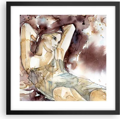 Produktbild von Gerahmtes Poster - Schwarzer Rahmen - Frau Modell - 40x40 cm - Wand Bild - Wanddeko - Wandbilder - Kunstposter - Wandposter - Bilderrahmen - Bilder - Kunstdruck - Wandbild - P2BAC40x40-3552