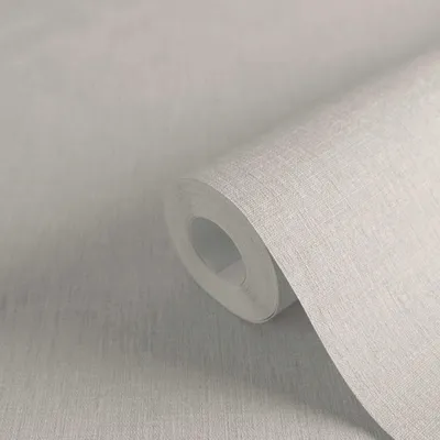 Image de Papier peint en laine, avec support textile en gris, rouleau : 10,05 m x 0,53 m (5,33 m²), TA-305396515