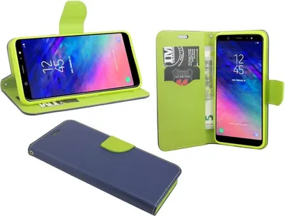 Produktbild von Samsung Galaxy A6 Handyhülle Tasche Flip Case Smartphone Schutzhülle Blau