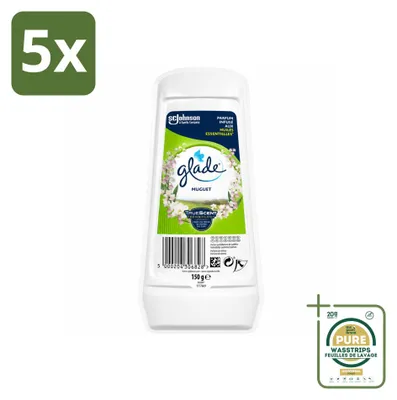Image de 5 diffuseurs de parfum Glade Gel - Senteur : Perce-neige - 150 g - Pack économique - 5 pièces