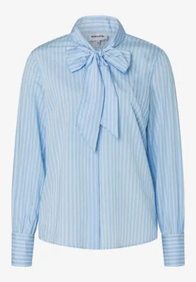 Produktbild von MORE & MORE Striped Pussycat Bow Blouse fresh skyblue w 34