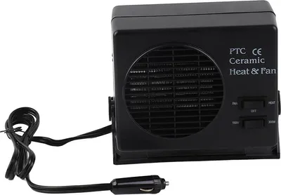Image de 12V 300W Chauffage de voiture portable et dégivreur Ventilateur de chauffage de voiture en céramique noir