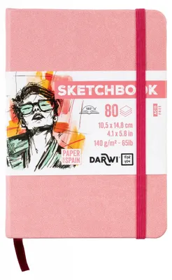 Productafbeelding van Darwi For You DF80010150009C - Genaaid schetsboek, formaat A6, 10,5 x 14,8 cm, 140g - 80 bladzijden