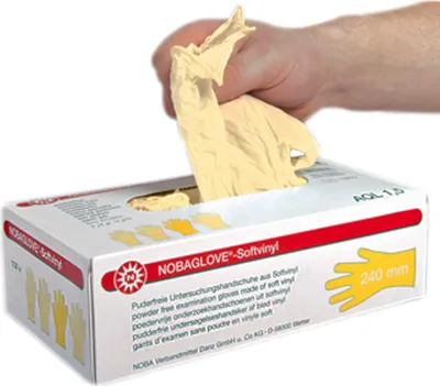 Produktbild von NOBA Nobaglove Softvinyl puderfrei weiß 100 Stück M