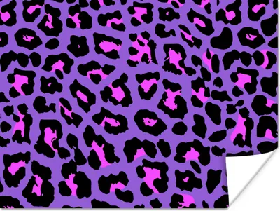 Produktbild von MuchoWow® Poster Pantherdruck - Lila - Rosa - Neon 120x90 cm - Wandbild