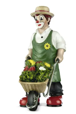 Produktbild von GILDE Clown, "Gartenglück", Schubkarrenmotiv, Kunstharz, mehrfarbig, , L. 11 cm, B. 6 cm, H. 16 cm 35402