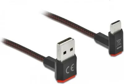 Image de Delock 85275 DELOCK USB-A 2.0 Stecker zu USB-C Stecker gewinkelt 0,5m SW