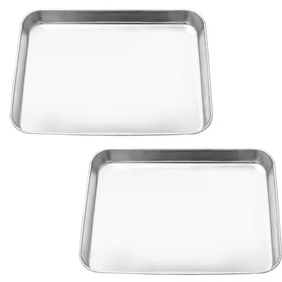 Imagen del producto de Juego de 2 bandejas de horno de acero inoxidable