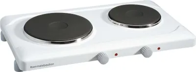 Produktbild von Doppelkochplatte THL 2597, langlebige Gussheizplatten, emailliertes Gehäuse, stufenlose Temperaturregelung, Überhitzungsschutz,2 Heizplatten: 145 mm Ø, 1000 Watt / 180 mm Ø, 1500 W