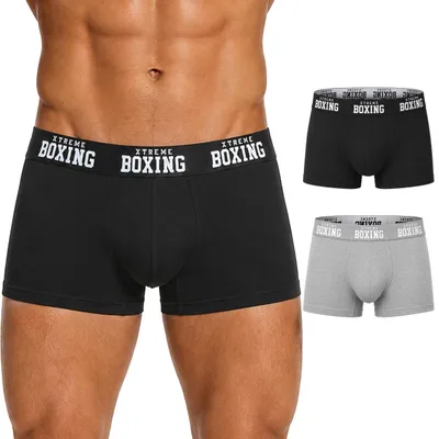 Imagen del producto de Omgoods - 2 calzoncillos bóxer para hombre - Ropa interior transpirable y cómoda