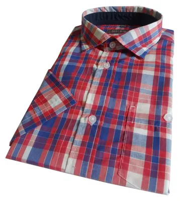 Produktbild von Herren Hemd kurzarm karo kariert - in Übergrösse bis 6XL - 61589;Karo blau groß,L