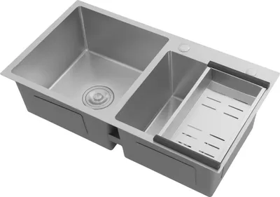 Immagine prodotto di Lavello da cucina in acciaio inossidabile - Doppia vasca - 78×43×21 cm - Vasche 37,4×38 e 33×33 cm - Da incasso/da appoggio - Senza rubinetteria - Argento
