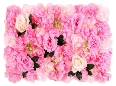 Obrázok produktu pre Umelé kvetinové panely – dekorácia na svadbu – 12 kusov – 60 x 40 cm na panel – dahlia a ruže – 3D dizajn – ružová farba