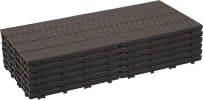 Obrázok produktu pre Jayseuw 18 kusov = 3 m² terasová dlažba balkónová dlažba WPC dlažba balkónová záhrada tmavohnedá 30x60cm