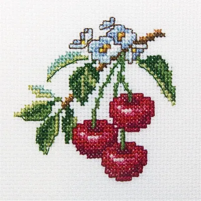 Image de RTO Kit de point de croix "cerise" H250, motif à compter, 10x10 cm