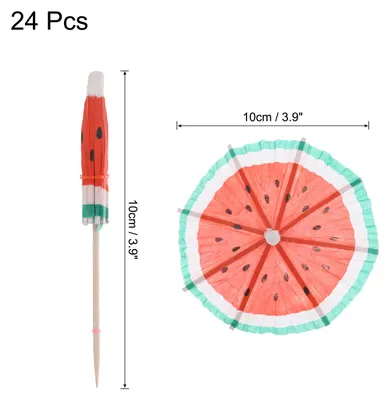 Image de 24 Pcs Parapluies de Cocktail en Papier Mini ColoršŠs, 3,9 Pouces, pour Boissons, Cocktails, Cupcakes, ornementationations de Fšºte š€ la Plage