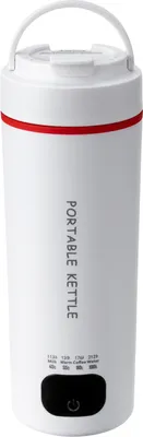 Image de bouilloire électrique 450ml avec 4 réglages de température Poignée de transport Gobelet de voyage (blanc)
