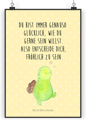 Produktbild von Mr. & Mrs. Panda Bild Schildkröte Pfeifen DIN A3 - Gelb Pastell - Geschenk, Schildkröten, Kunstdruck, wanddeko, Depression, Fröhlich, drucke, poster, Wandbild