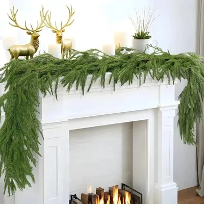 Künstliche Zedern-Girlande 180 cm, Weihnachtsdeko grün