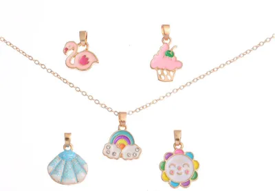 Produktbild von Halskette Anhänger Damen Silber 925 Schmetterling Regenbogen Geschenk 5 Anhänger