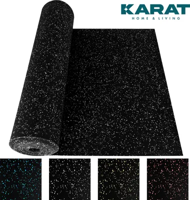 Image de Tapis de gymnastique sur mesure Absorbant les sons et les chocs Noir-Blanc 100 x 500 cm