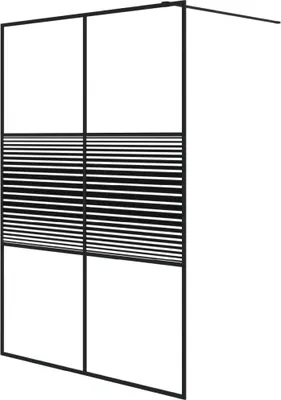 Produktbild von Duschwand für Begehbare Dusche Schwarz 140x195 cm ESG-Glas Klar