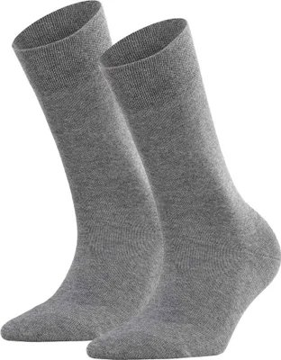 Produktbild von FALKE Damen Socken 2er Pack - Sensitive London, Kurzsocken, einfarbig Grau 35-38