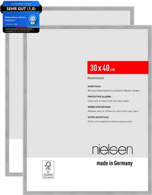 Produktbild von nielsen Bilderrahmen Atlanta (2er Set), 30x40 cm, Aluminium Silber Matt